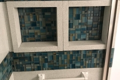 Custom shelves added during Bathroom remodel in Coral Springs, Florida