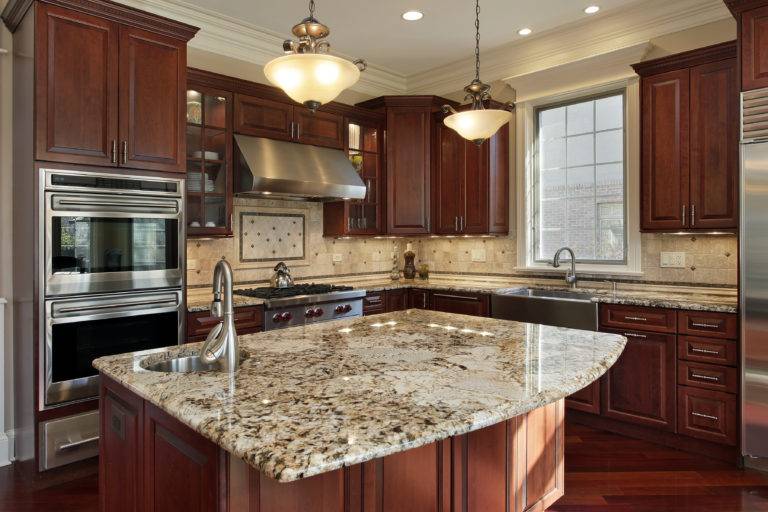 Kitchen with granite island during Kitchen Remodeling in Pompano 